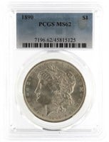 1890 Philadelphia MS62 Morgan Silver Dollar