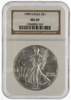 1989 MS69 American Eagle Silver Dollar