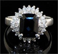 Platinum 3.35 ct Natural Sapphire & Diamond Ring