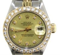 Rolex Datejust 69173 Ladies 26mm Diamond Watch