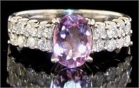 Platinum 1.84 ct Pink Tourmaline & Diamond Ring