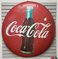 45" Antique Coca-Cola Aluminum Button