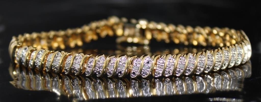 Elegant 1/2 ct Diamond Wavelink Bracelet