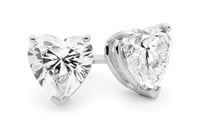 14kt Gold 2.00 ct Heart Shape Lab Diamond Earrings