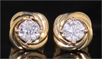 10kt Gold Brilliant Diamond Stud Earrings