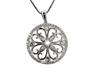 Beautiful White Sapphire Flower Necklace