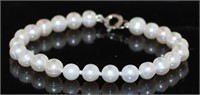 7.5" Genuine White Freshwater Pearl Bracelet
