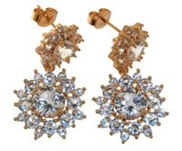 Brilliant 7.50 ct White Sapphire Dangle Earrings