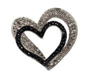 Black & White Heart Diamond Pendant