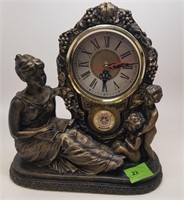 Vintage Mother and Children Mantel Clock, In Box