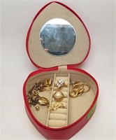 Jewelry Box With Assorted Costume Jewelry