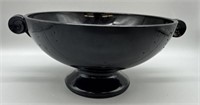 L.E. Smith Black Amethyst Footed Bowl