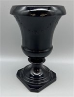 L.E. Smith Black Glass Urn Vase