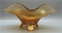 Northwood Roses Carnival Glass Footed Dish
