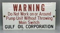 Gulf Oil Corporation Porcelain Warning Sign