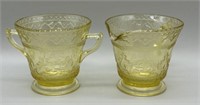Vintage Fedral Glass Patrician Cream and Sugar