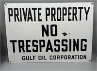Gulf Oil Private Property Porcelain Sign