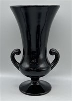 Vintage Tiffin Black Amethyst Handled Vase