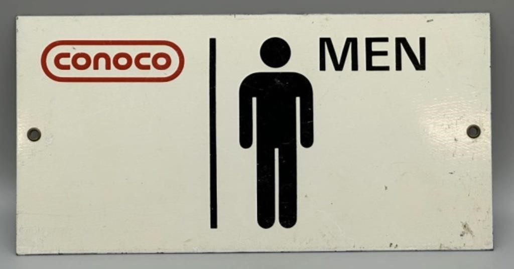 CONOCO Porcelain Enamel Men’s Bathroom Sign