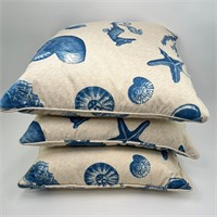 3 Seahorse Throw Pillows - American Mills