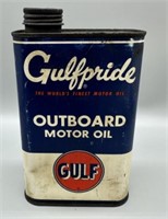 Gulfpride Outboard Motor Oil Tin Can 1Qt