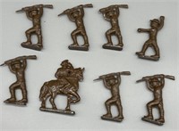 Vintage Lead Toy Soldiers and Indian on Horseback