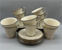 (12) Lenox Solitaire Cups and Saucers