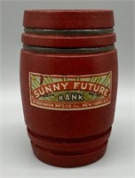 Sunny Future Wood Barrel Savings Bank
