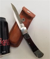 Folding Knife With 4-Inch Blade and Leather Case