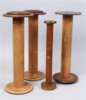 4 Vintage Large Wooden Spools