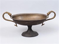 Brass Centerpiece Bowl w/Dolphin Handles