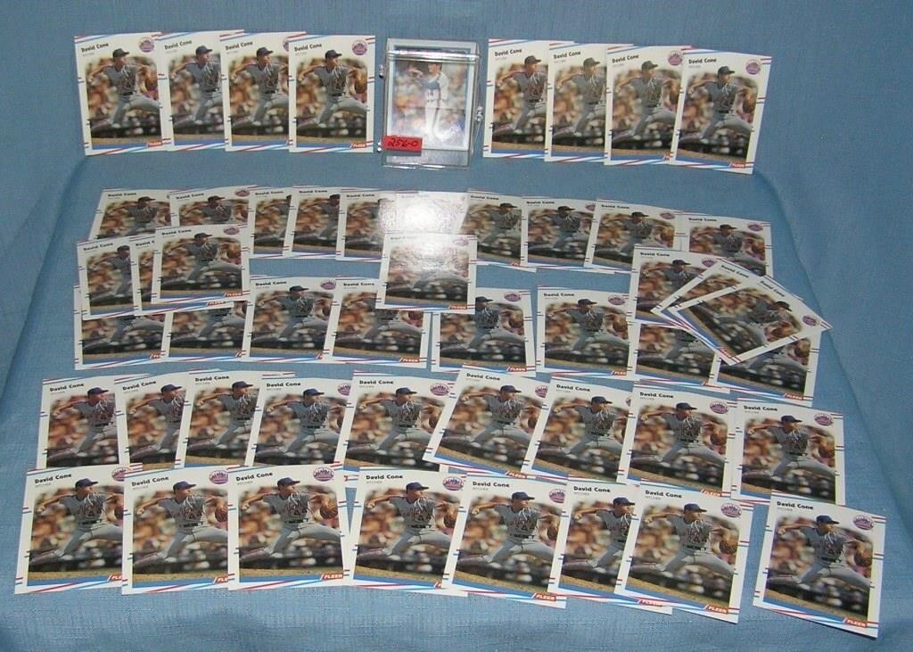Large collection of David Cone rookie cards