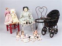 Vintage China Head Doll, Furniture & More