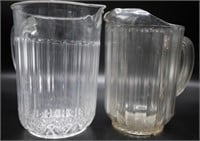Clear Plastic Pitchers - Pair of 2