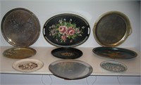 Floral dec. silver plated and souvenir plates