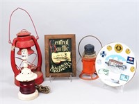 Railroad Lamp, Plate, Lanterns & Sign