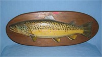 W. T. Miller hand carved wooden fish wall art
