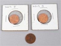 Three 2009 One Cent Lincoln American Worker Penny