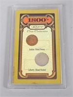 1886 Indian Head Penny/1889 Liberty Head Nickel
