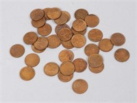 37 Wheat Pennies, Various Years