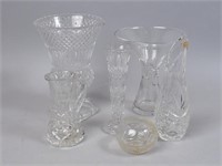 Group of Crystal Vases and Pitcher