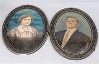 Pair of Antique Hand Tinted Framed Photographs