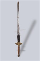 48.5" Heavy Brass, Wood and Steel Sword