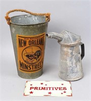 Vintage Metal Oil Can and Other Decor