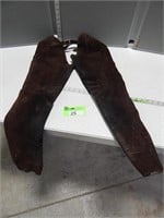 Suede leather chaps; size XS
