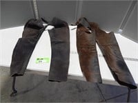 2 Suede leather chaps; appear to be child size; 1
