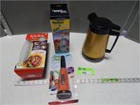 Insta Peel, pasta cooker, insulated pitcher and fo