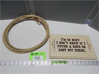 Novelty rope and plaque