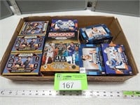 Empty sports trading card boxes