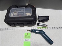 Rotary tool with carrying case and accessories; no